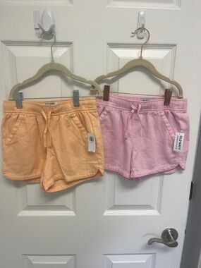 Old Navy Peach and Light Pink Drawstring Knit Shorts - 2-Pack NWT